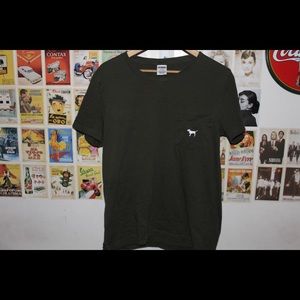 Green Victoria secret pink shirt